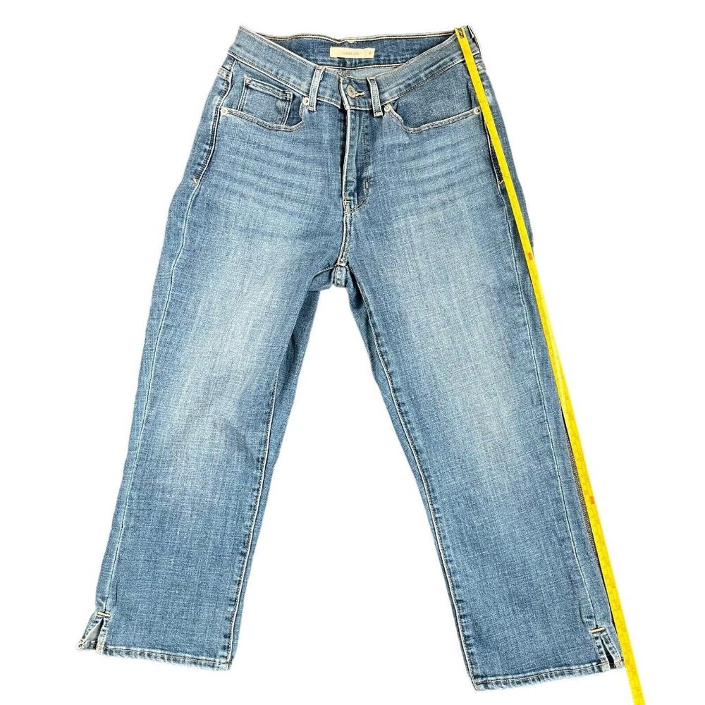 Levi's Jeans Classic‎ Capri Blue High Rise Stretch Denim Pants Women's Size 4 - Picture 13 of 16